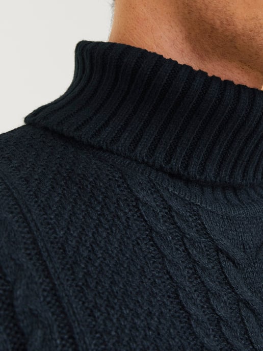 Jack & Jones Trui Craig Knit Roll Neck Blauw - Image 4