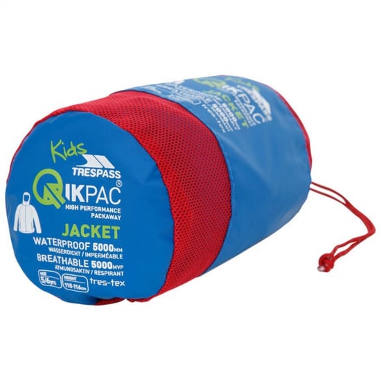 Trespass Kinderen/Kinderen Qikpac X Unisex Packaway Jacket (Blauw) - Image 3