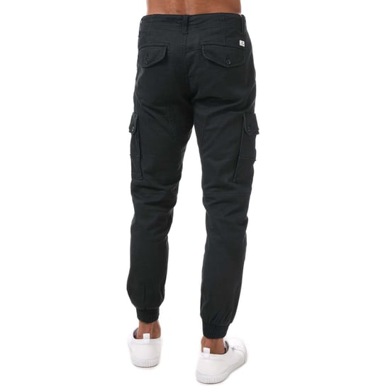 Men's Jack Jones Paul Warner Slim Fit Cargo Pants in Black - Image 2