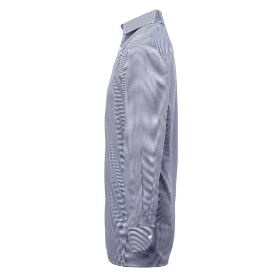 Premier Heren Gingham Micro geruit overhemd met lange mouwen (Marine / Wit) - Image 3