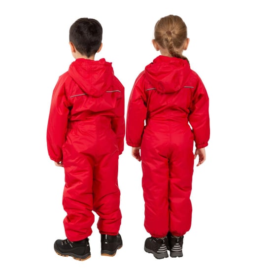 Trespass Kids Unisex Dripdrop Gewatteerd Waterdicht Regenpak (Signaal Rood) - Image 4