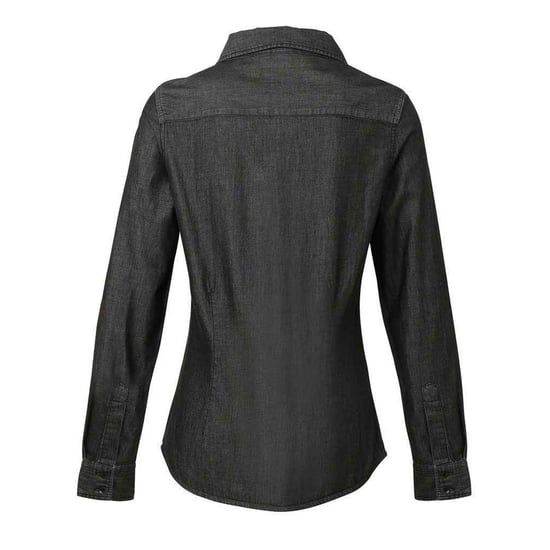 Premier Dames/Dames Denim Jean stijl gestikt overhemd (Zwarte denim) - Image 2