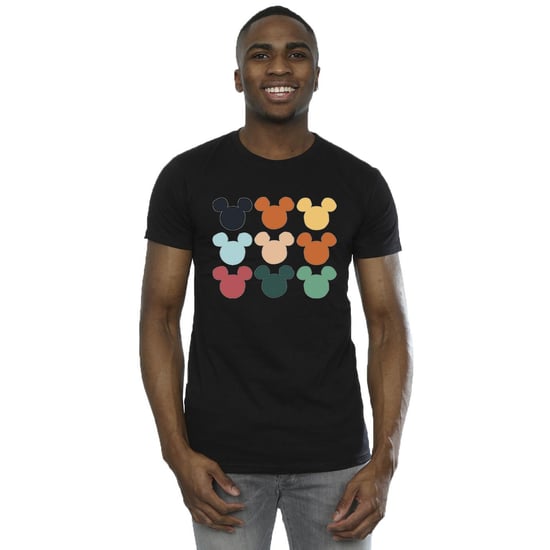 Disney Heren Mickey Mouse Hoofden Vierkant T-shirt (Zwart) - Image 2