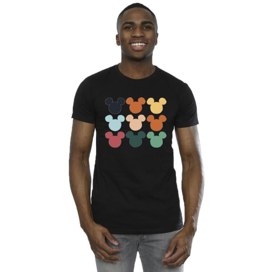 Disney Heren Mickey Mouse Hoofden Vierkant T-shirt (Zwart) - Image 3