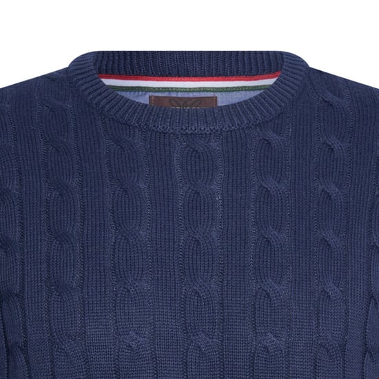 Cappuccino Italia Sweaters Cable Pullover Navy Blauw - Image 2