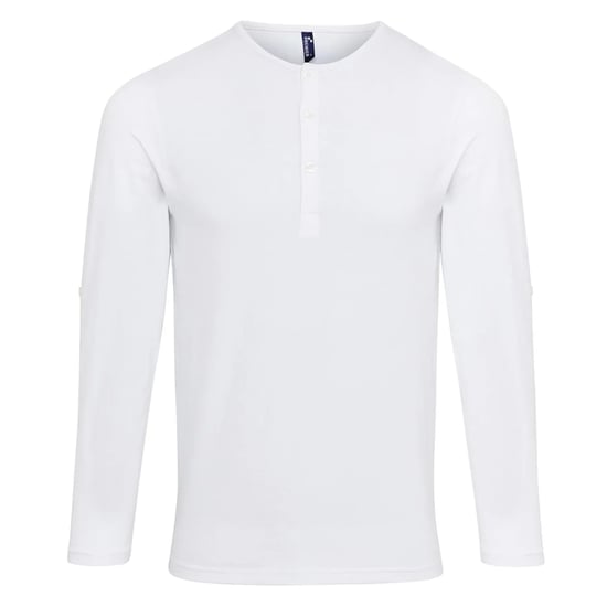 Premier Heren Long John met opgerolde mouwen T-Shirt (Wit) - Image 1