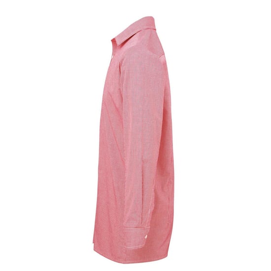 Premier Heren Gingham Micro geruit overhemd met lange mouwen (Rood/Wit) - Image 3