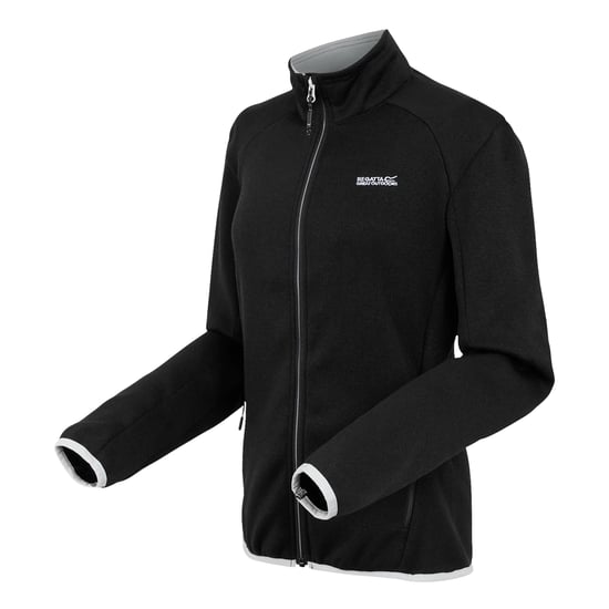 Regatta Dames/Dames Newhill II Full Zip Fleecejack (Zwarte/Oesterzwam) - Image 3