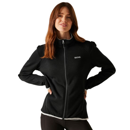 Regatta Dames/Dames Newhill II Full Zip Fleecejack (Zwarte/Oesterzwam) - Image 4