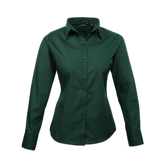 Premier Dames/Dames Popeline Blouse met Lange Mouwen (Fles groen) - Image 1