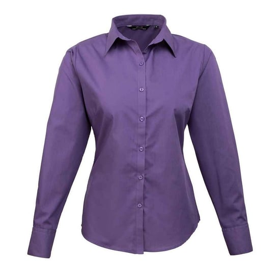 Premier Dames/Dames Popeline Blouse met Lange Mouwen (Paars) - Image 1