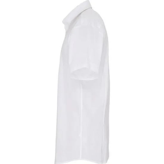 Premier Heren Poplin Stretch Overhemd met Korte Mouwen (Wit) - Image 3