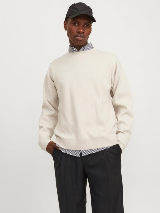 Jack & Jones Trui Bradfort Knit Crew Neck Beige - Image 2