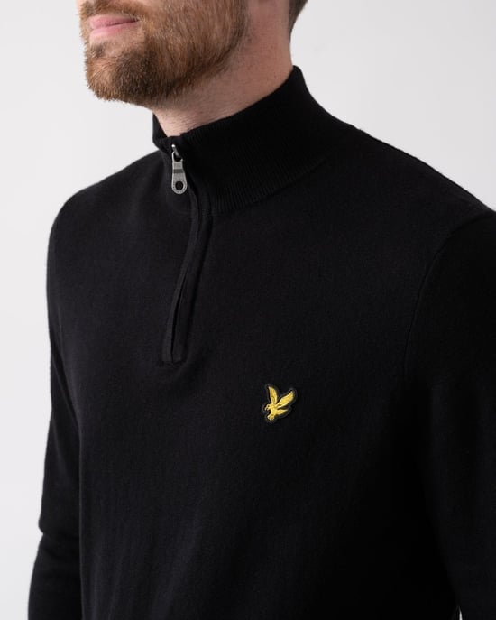Lyle & Scott katoenen merino trui met kwartrits voor heren - Image 2