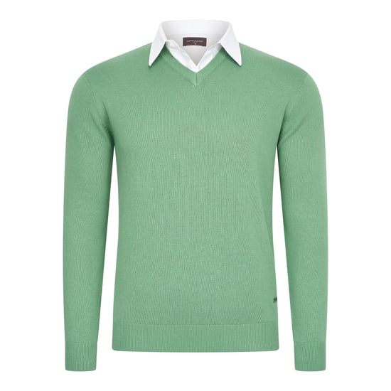 Cappuccino Italia Trui Mock Pullover Groen - Image 1