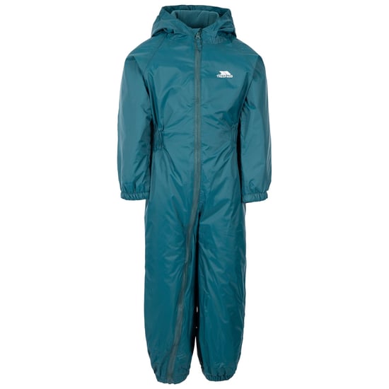 Trespass Kinderen Unisex Dripdrop Gevoerde Waterdichte Regenoverall (Teal) - Image 1