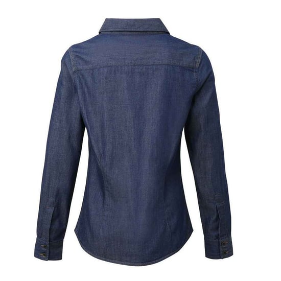 Premier Dames/Dames Denim Jean stijl gestikt overhemd (Indigo Denim) - Image 2