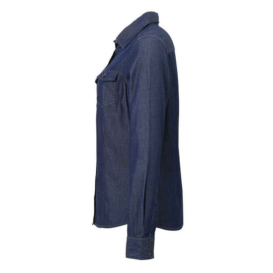 Premier Dames/Dames Denim Jean stijl gestikt overhemd (Indigo Denim) - Image 3