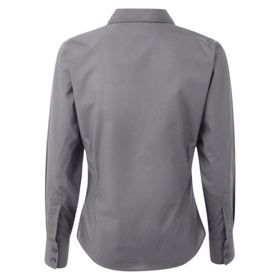 Premier Dames/Dames Popeline Blouse met Lange Mouwen (Donkergrijs) - Image 2