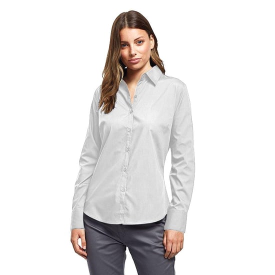 Premier Dames/Dames Popeline Blouse met Lange Mouwen (Wit) - Image 3