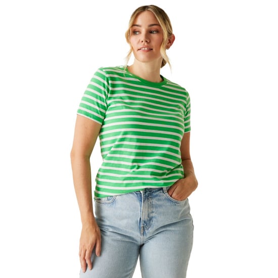 Regatta Dames/Dames Bayletta Gestreept T-shirt (Eilandgroen/Wit) - Image 4