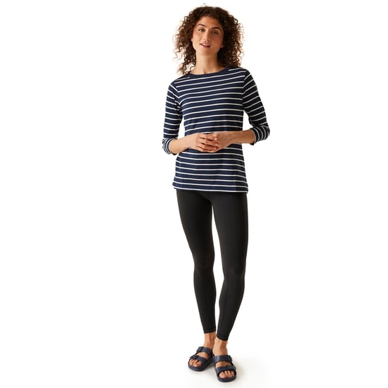 Regatta Dames/Dames Bayletta 3/4 Mouw Top (Marine / Wit) - Image 1