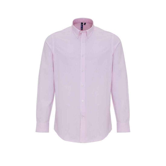 Premier Heren Stripe Oxford Overhemd (Wit/Roze) - Image 1