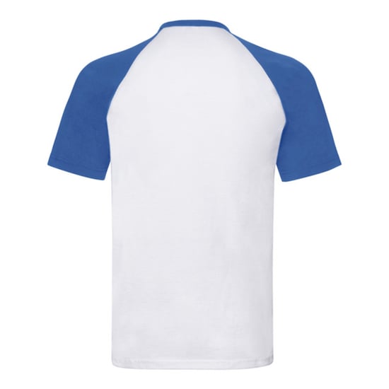 Fruit of the Loom Heren T-Shirt Honkbal met korte mouwen (Wit/royaal blauw) - Image 2