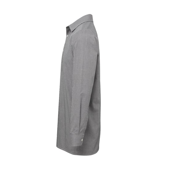 Premier Heren Gingham Micro geruit overhemd met lange mouwen (Zwart/Wit) - Image 3