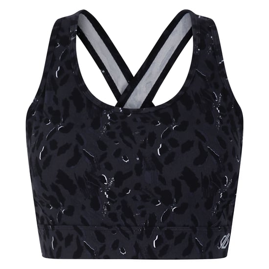 Dare 2B Dames/Dames Swift II Sportbeha met dierenprint (Zwart) - Image 1