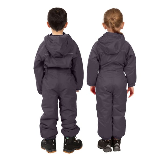 Trespass Kids Unisex Dripdrop Gewatteerd Waterdicht Regenpak (Donkergrijs) - Image 3