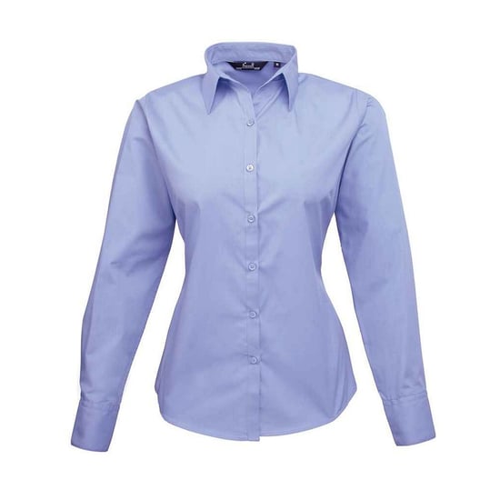 Premier Dames/Dames Popeline Blouse met Lange Mouwen (Middenblauw) - Image 1