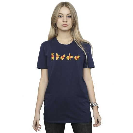 Disney Dames/Dames Winnie De Poeh Stretching Katoenen Vriendje T-shirt (Marineblauw) - Image 2