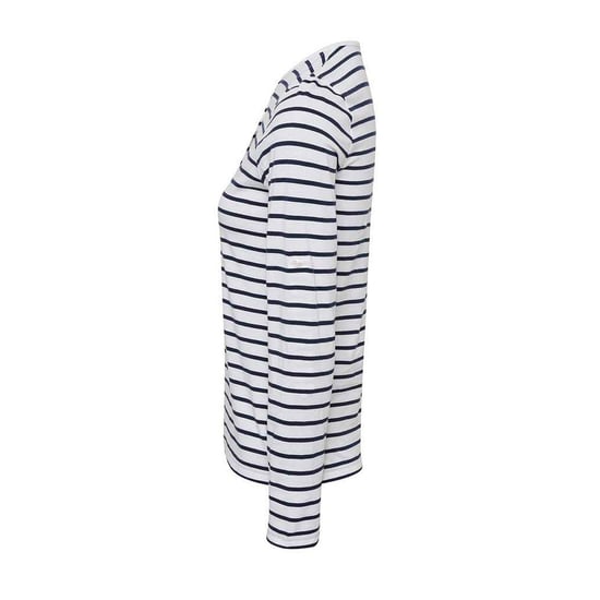 Premier Dames/Dames Lang John Roll Mouw T-shirt (Wit/Zwaar) - Image 3