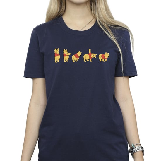 Disney Dames/Dames Winnie De Poeh Stretching Katoenen Vriendje T-shirt (Marineblauw) - Image 3