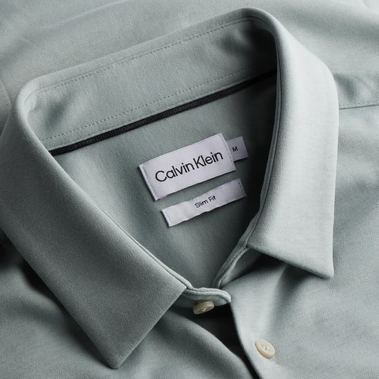 Calvin Klein Overhemden Smooth Cotton Slim Overhemd Grijs - Image 2
