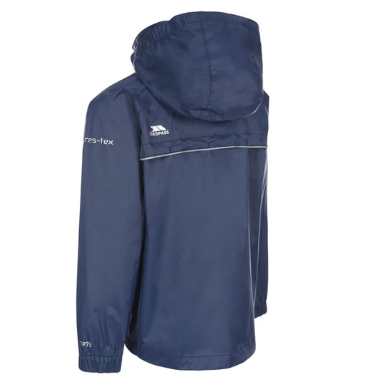 Trespass Kinderen/Kinderen Qikpac X Unisex Packaway Jacket (Marine/Carbon) - Image 2
