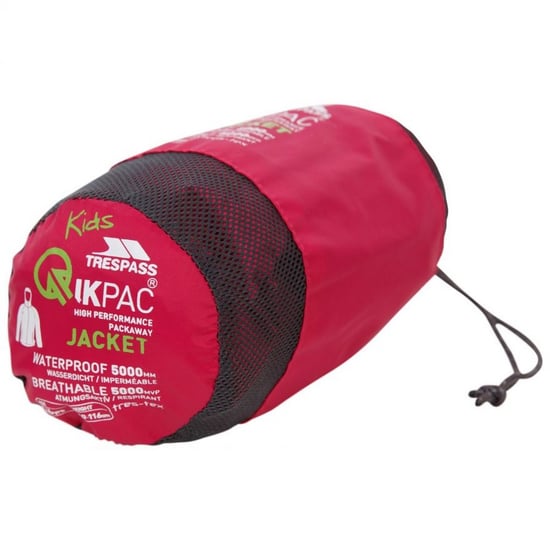 Trespass Kinderen/Kinderen Qikpac X Unisex Packaway Jacket (Cassis) - Image 3
