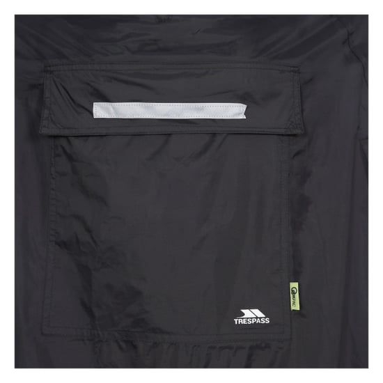 Trespass - Unisex Qikpac Waterdichte Opbergbare Poncho met Capuchon (Zwart) - Image 4
