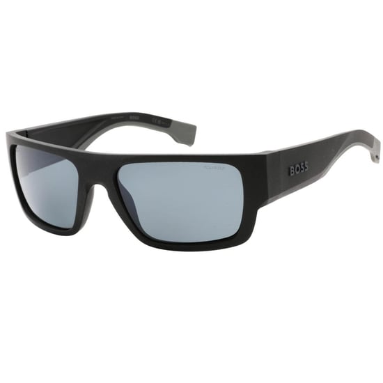 Hugo Boss Rechthoekige zonnebril heren (Mat zwart/grijs) - Image 2