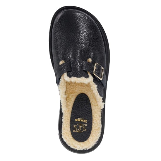 Dune London Dames/Dames Gene Leren Faux Shearling Gevoerde Klompen (Zwart) - Image 4