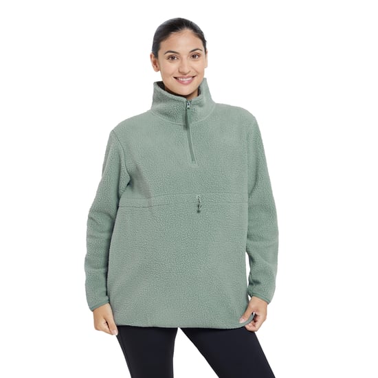 Mountain Warehouse Dames/Dames Sherpa Half Rits Zwangerschaps Fleece Top (Kaki Groen) - Image 6