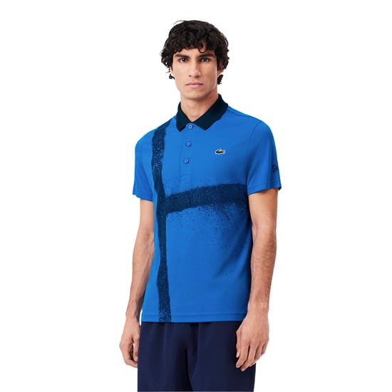 Lacoste Heren Novak Djokovic Tennis Poloshirt (Blauw) - Image 5