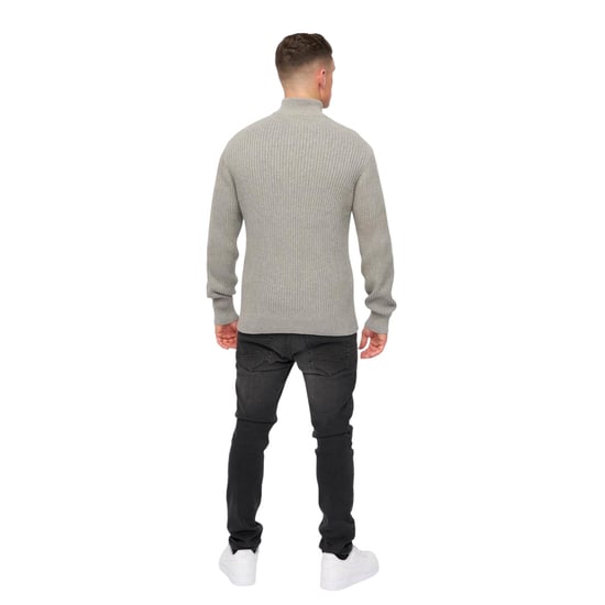 Crosshatch Heren Havaline gebreide Quarter Zip Pullover (Grijze Mergel) - Image 2