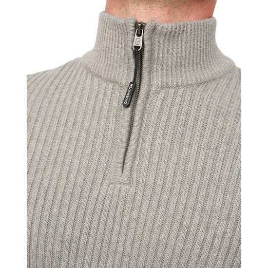Crosshatch Heren Havaline gebreide Quarter Zip Pullover (Grijze Mergel) - Image 3