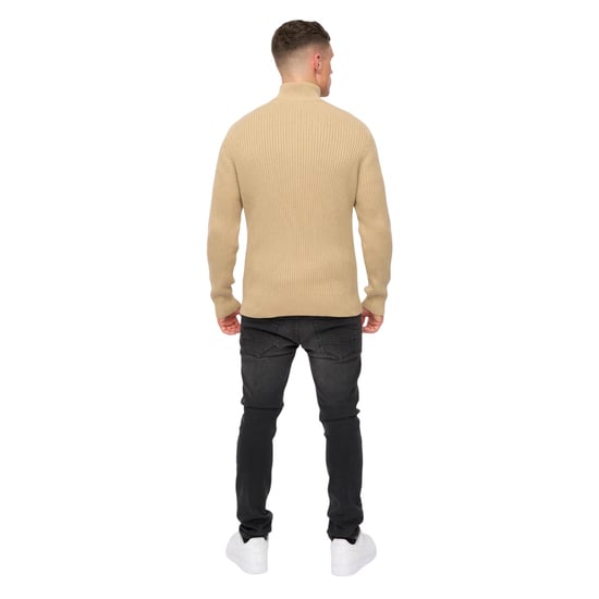 Crosshatch Heren Havaline gebreide Quarter Zip Pullover (Steen) - Image 2