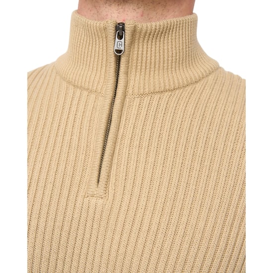 Crosshatch Heren Havaline gebreide Quarter Zip Pullover (Steen) - Image 3