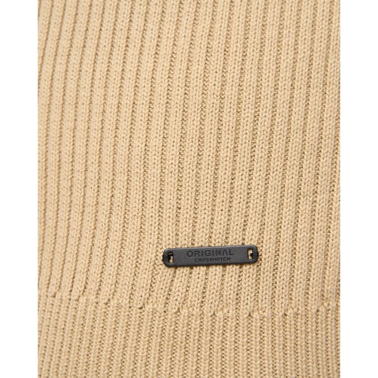 Crosshatch Heren Havaline gebreide Quarter Zip Pullover (Steen) - Image 4
