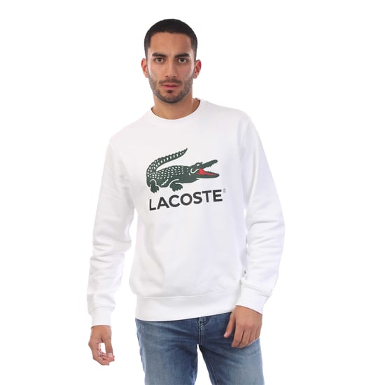 Lacoste Heren Fleece Sweatshirt met ronde hals (Wit) - Image 1