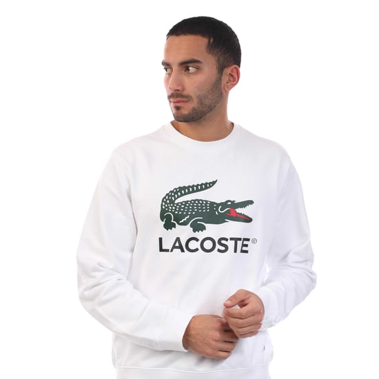 Lacoste Heren Fleece Sweatshirt met ronde hals (Wit) - Image 3